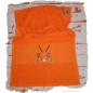 Preview: Golfhandtuch orange mit Initialen dunkelblau